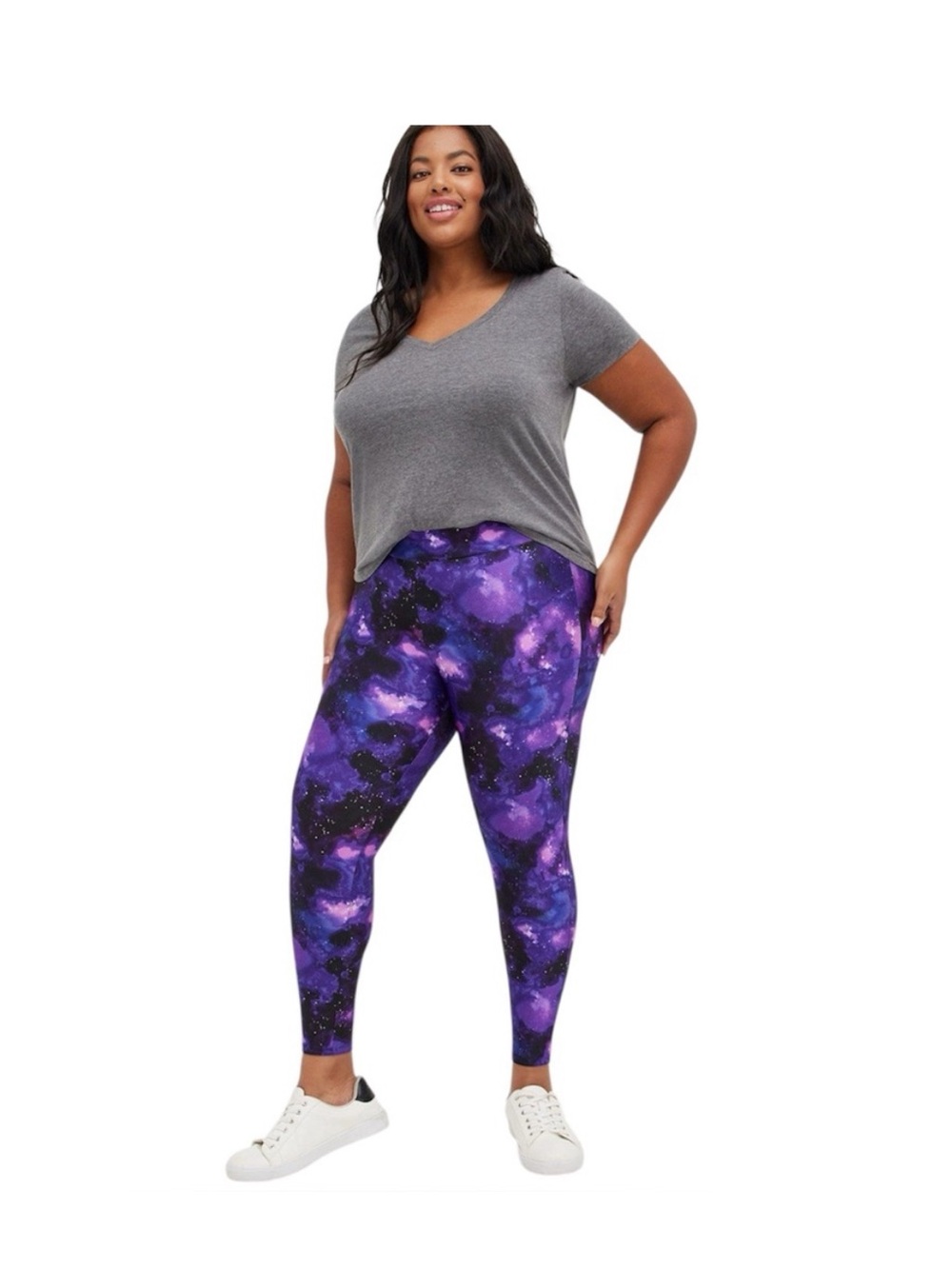 4/$25 Torrid Liquid Gradient Galaxy Platinum Leggings Purple Sz 1X